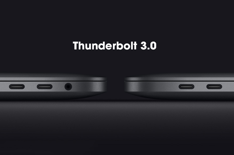 Cổng thunderbolt 3 trên Apple Macbook Pro 2018 13 inch Touchbar MR9Q2SA 